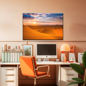 Nature Scenery - Desert Under The Golden Sunshine Canvas Wall Arts