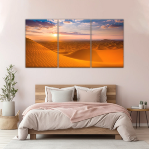 Nature Scenery - Desert Under The Golden Sunshine Canvas Wall Arts