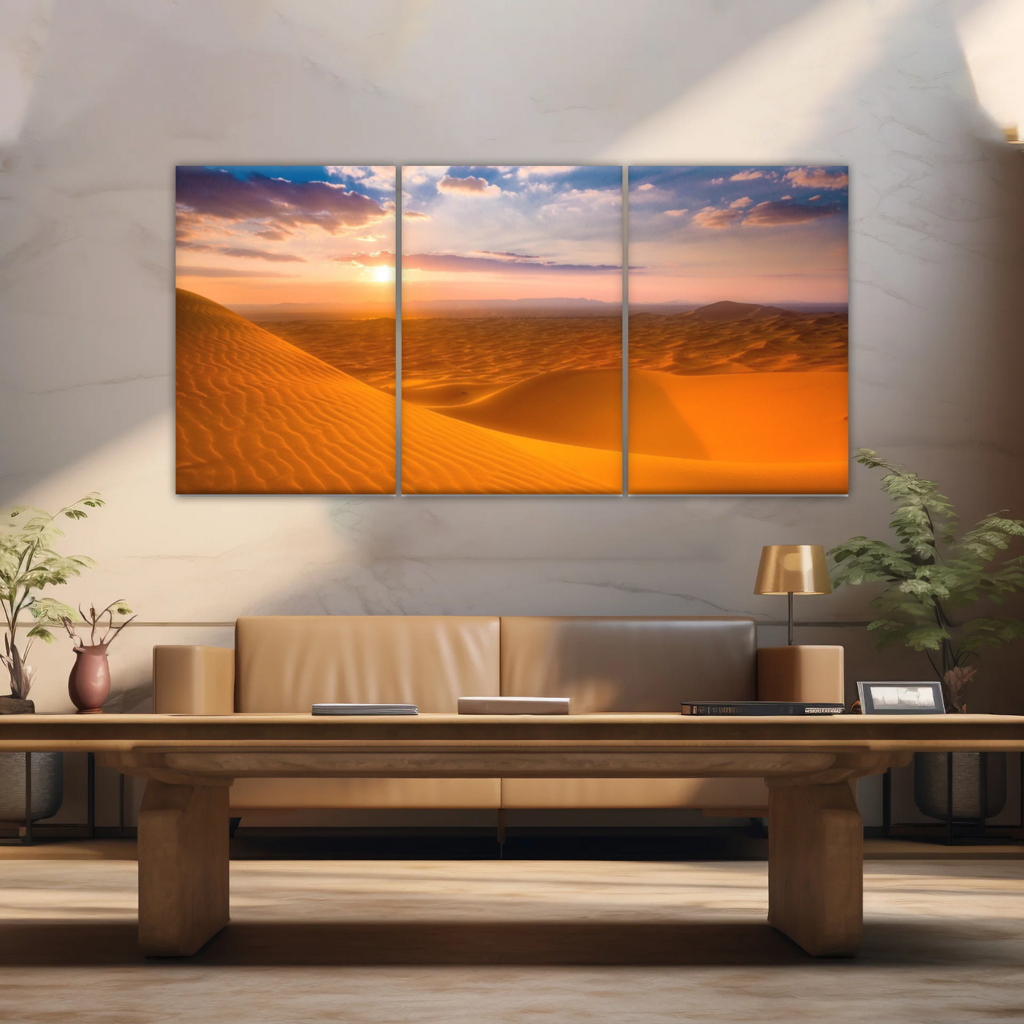 Nature Scenery - Desert Under The Golden Sunshine Canvas Wall Arts