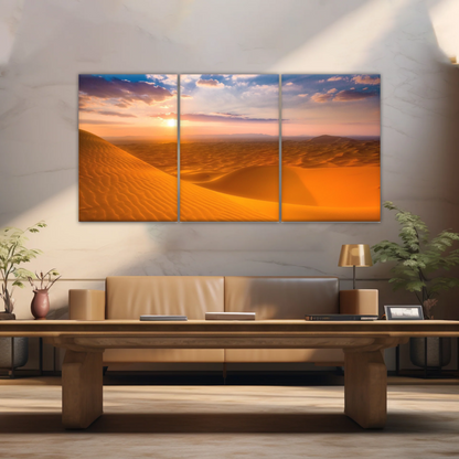 Nature Scenery - Desert Under The Golden Sunshine Canvas Wall Arts