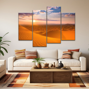 Nature Scenery - Desert Under The Golden Sunshine Canvas Wall Arts