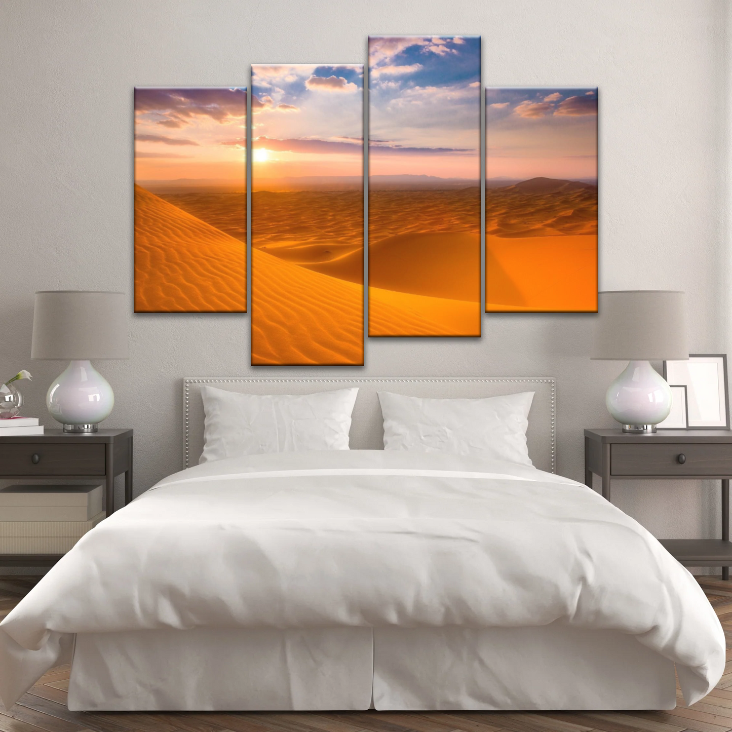 Nature Scenery - Desert Under The Golden Sunshine Canvas Wall Arts