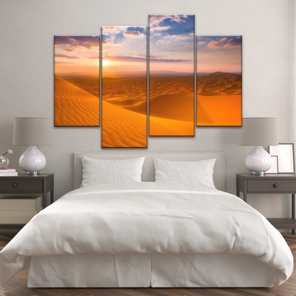 Nature Scenery - Desert Under The Golden Sunshine Canvas Wall Arts