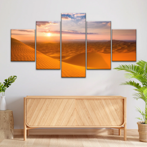 Nature Scenery - Desert Under The Golden Sunshine Canvas Wall Arts