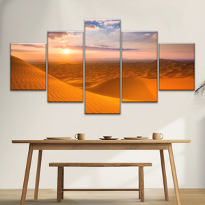 Nature Scenery - Desert Under The Golden Sunshine Canvas Wall Arts