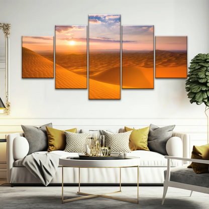 Nature Scenery - Desert Under The Golden Sunshine Canvas Wall Arts