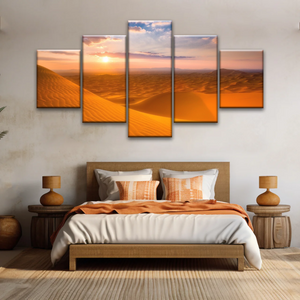 Nature Scenery - Desert Under The Golden Sunshine Canvas Wall Arts