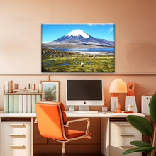 Load image into Gallery viewer, Goats On Green Grass, And Mountain Under Blue Sky Wall Art