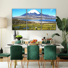 Load image into Gallery viewer, Goats On Green Grass, And Mountain Under Blue Sky Wall Art