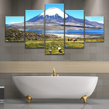 Load image into Gallery viewer, Goats On Green Grass, And Mountain Under Blue Sky Wall Art