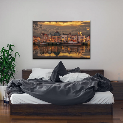 Old Port Of Maaslouis Netherlands Photo Canvas Print