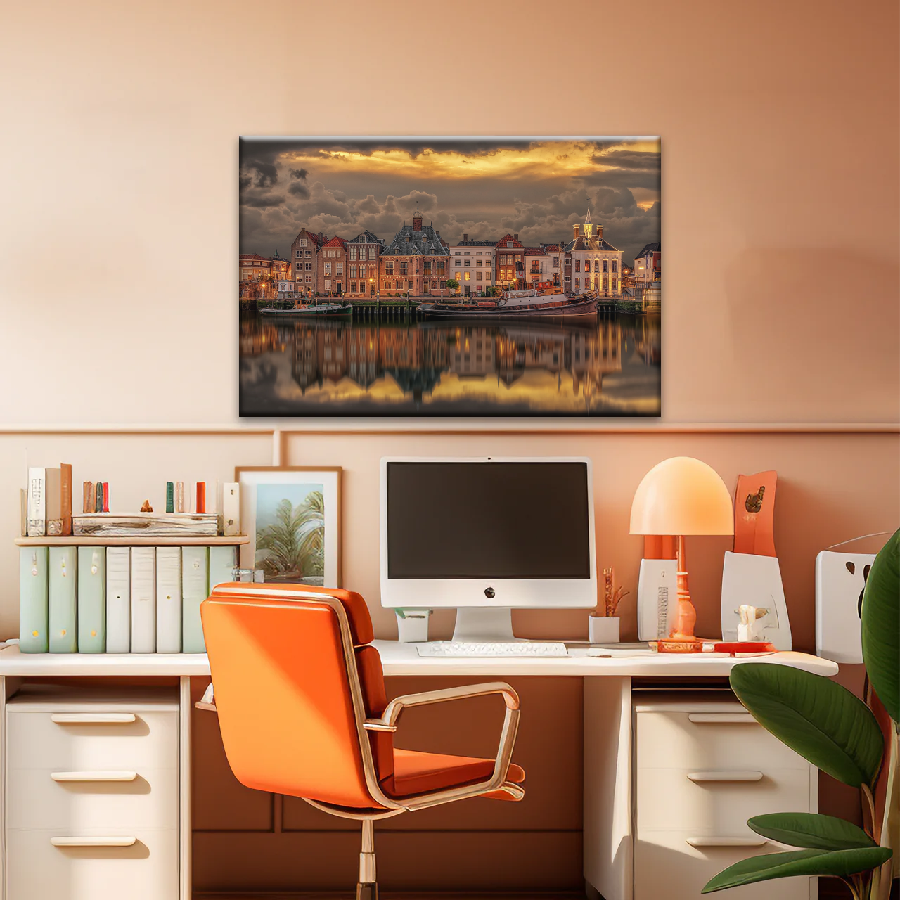 Old Port Of Maaslouis Netherlands Photo Canvas Print