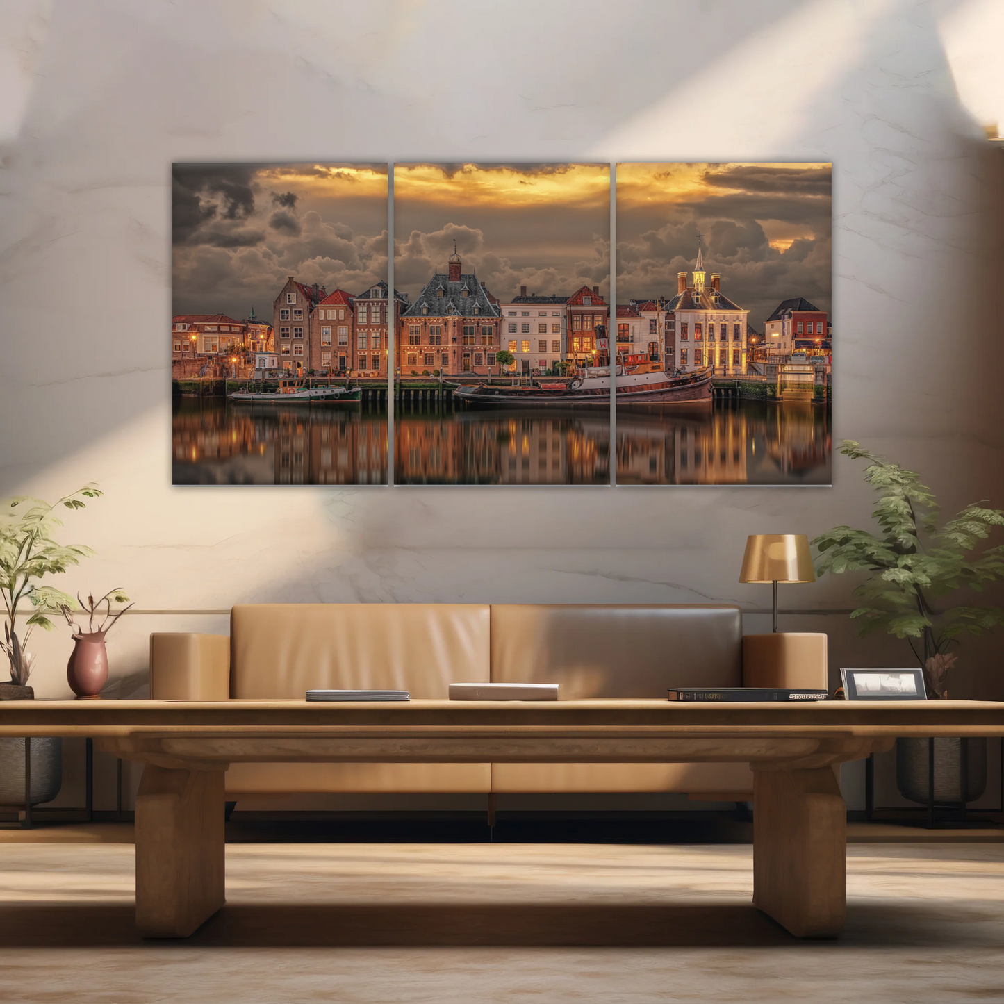 Old Port Of Maaslouis Netherlands Photo Canvas Print