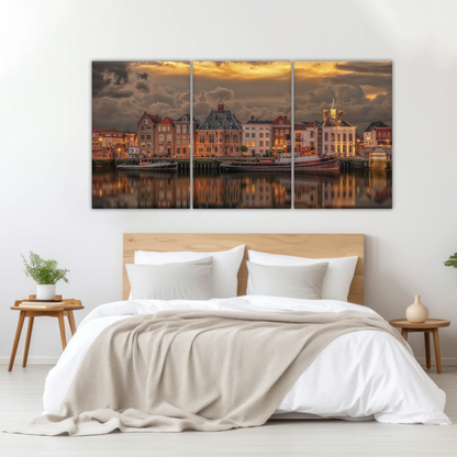 Old Port Of Maaslouis Netherlands Photo Canvas Print