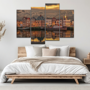 Old Port Of Maaslouis Netherlands Photo Canvas Print