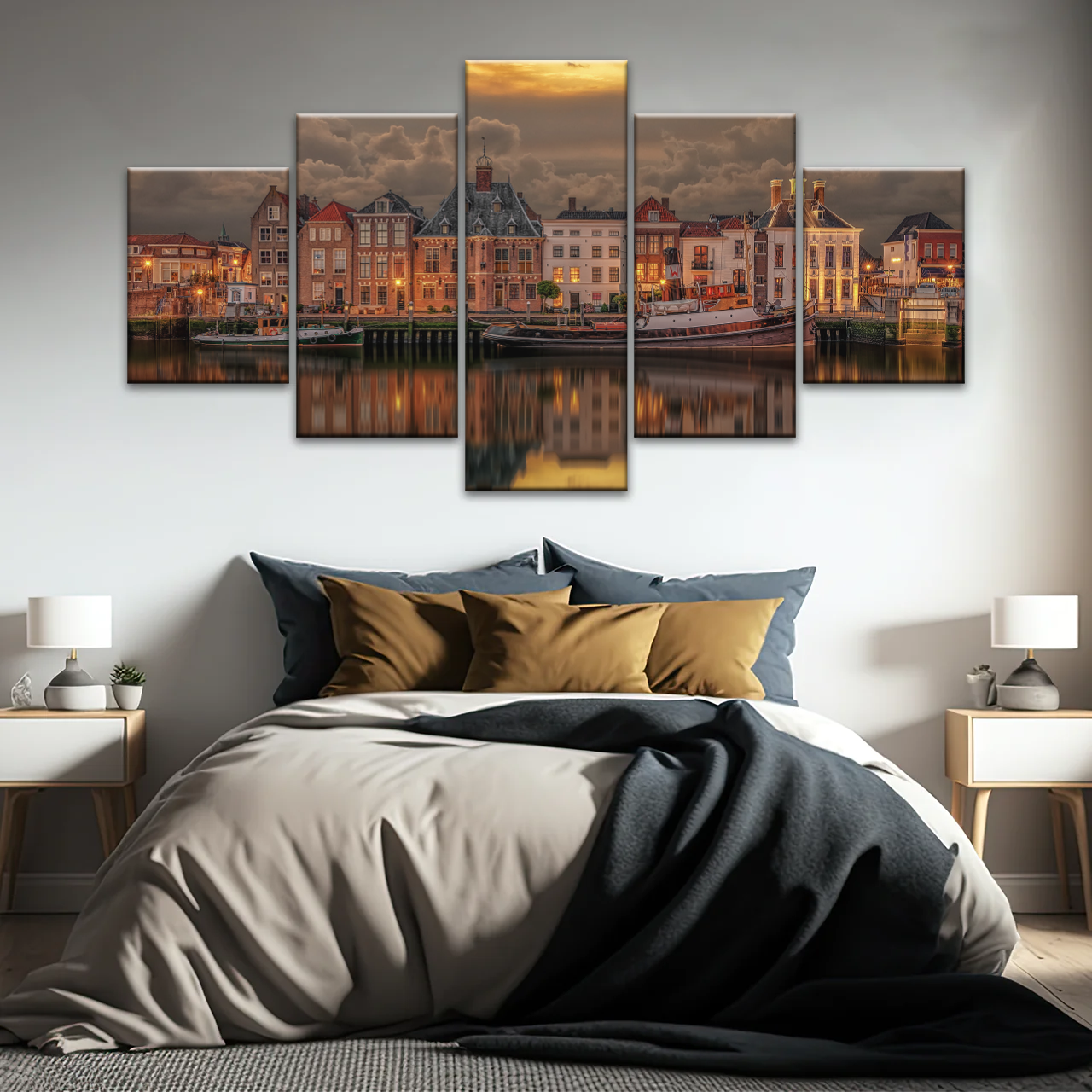 Old Port Of Maaslouis Netherlands Photo Canvas Print