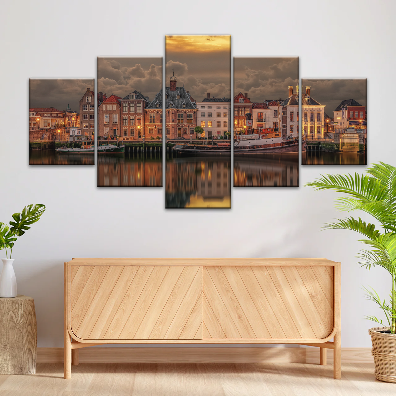 Old Port Of Maaslouis Netherlands Photo Canvas Print