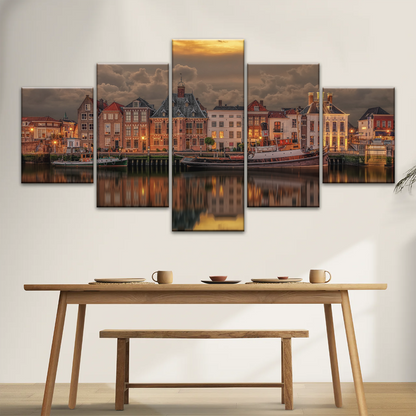 Old Port Of Maaslouis Netherlands Photo Canvas Print