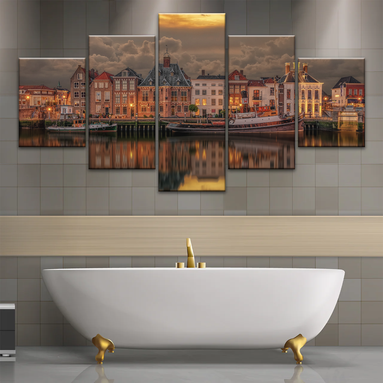 Old Port Of Maaslouis Netherlands Photo Canvas Print