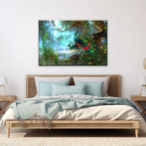 Peacock In The Forest Wall Art Prints