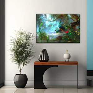 Peacock In The Forest Wall Art Prints