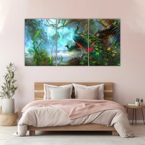 Peacock In The Forest Wall Art Prints