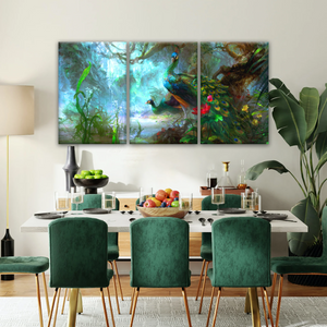 Peacock In The Forest Wall Art Prints