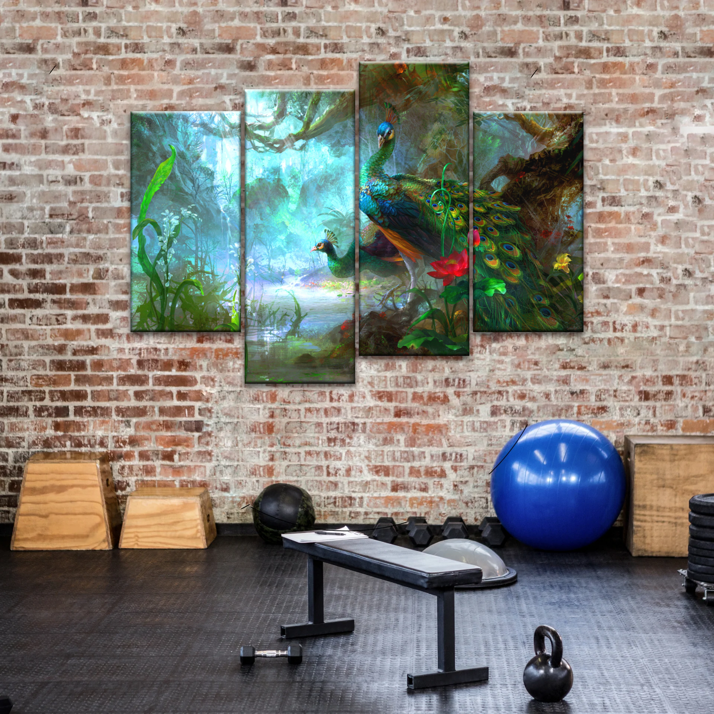 Peacock In The Forest Wall Art Prints