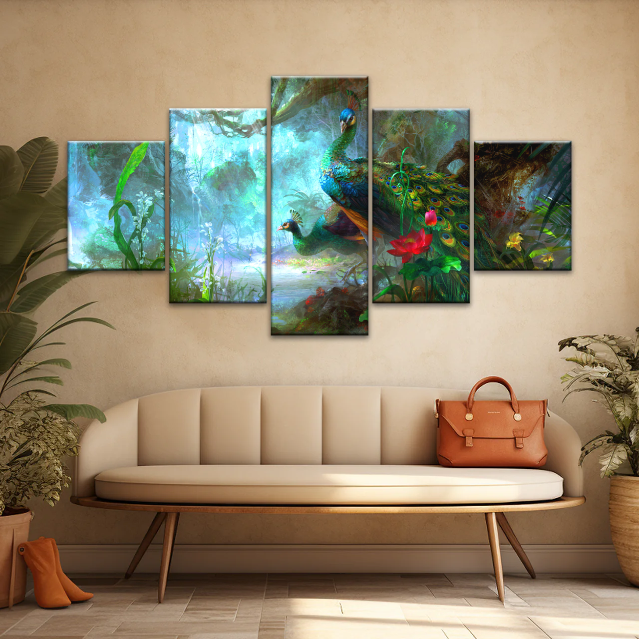 Peacock In The Forest Wall Art Prints