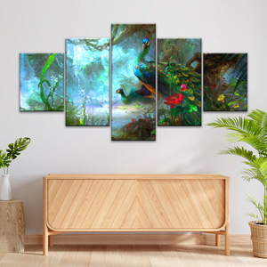 Peacock In The Forest Wall Art Prints