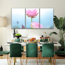 Load image into Gallery viewer, Pink And White Lotus Petaled Flowers Wall Art Framed
