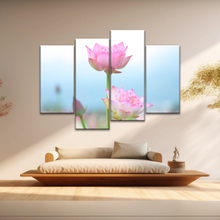 Load image into Gallery viewer, Pink And White Lotus Petaled Flowers Wall Art Framed