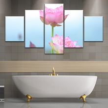 Load image into Gallery viewer, Pink And White Lotus Petaled Flowers Wall Art Framed