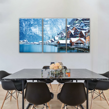 Load image into Gallery viewer, Riverside Village Under The Snow-Capped Mountains Wall Art