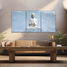 Load image into Gallery viewer, Sculpture of Sakyamuni Buddha Under the Snow-capped Mountains Wall Art
