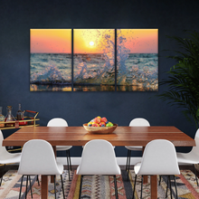 Load image into Gallery viewer, Sea Waves Splashing at Sunset Canvas Photo Prints