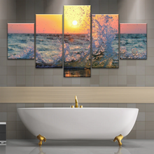 Load image into Gallery viewer, Sea Waves Splashing at Sunset Canvas Photo Prints