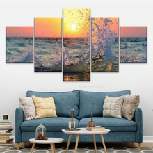 Load image into Gallery viewer, Sea Waves Splashing at Sunset Canvas Photo Prints