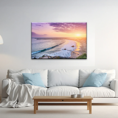 Purple Sky At Seaside Sunset Printing Canvas Photos