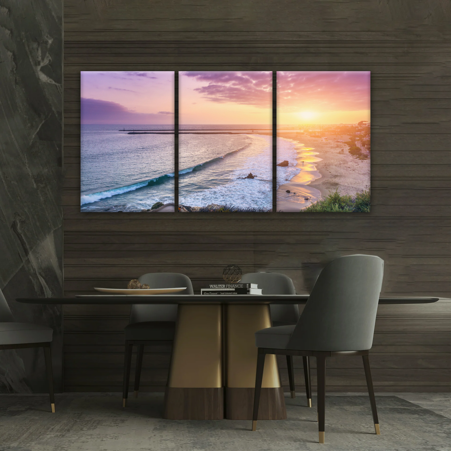 Purple Sky At Seaside Sunset Printing Canvas Photos