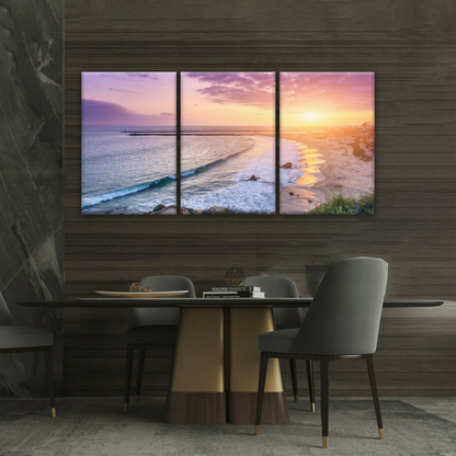 Purple Sky At Seaside Sunset Printing Canvas Photos