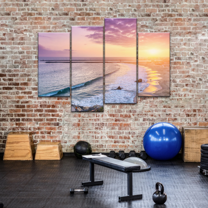 Purple Sky At Seaside Sunset Printing Canvas Photos