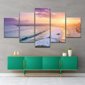 Purple Sky At Seaside Sunset Printing Canvas Photos