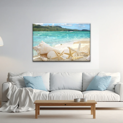 Shells On The Beach Tropical Ocean Landscape Picture Printing Canvas