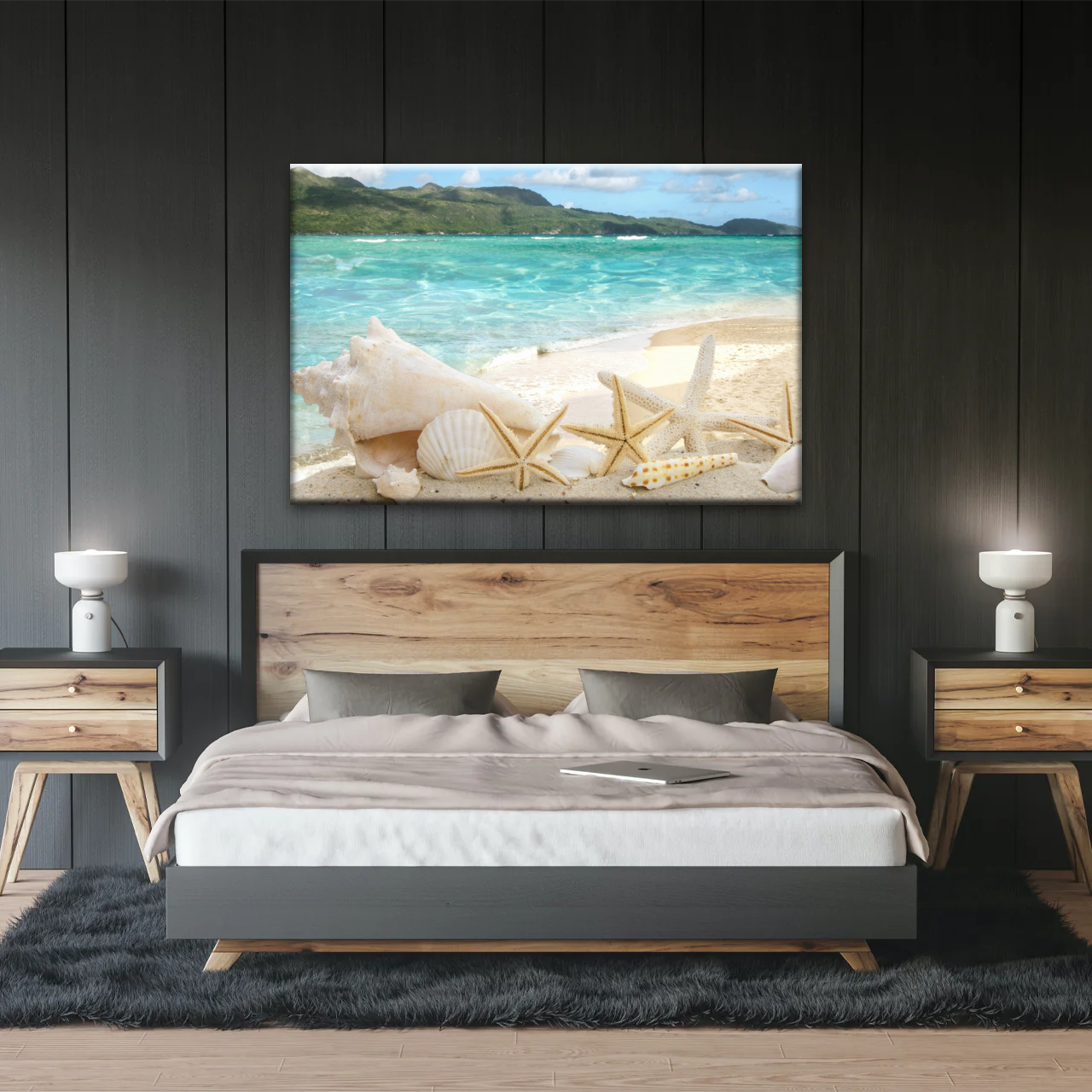 Shells On The Beach Tropical Ocean Landscape Picture Printing Canvas