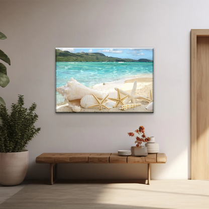 Shells On The Beach Tropical Ocean Landscape Picture Printing Canvas