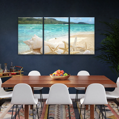 Shells On The Beach Tropical Ocean Landscape Picture Printing Canvas