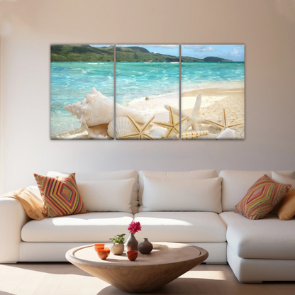 Shells On The Beach Tropical Ocean Landscape Picture Printing Canvas