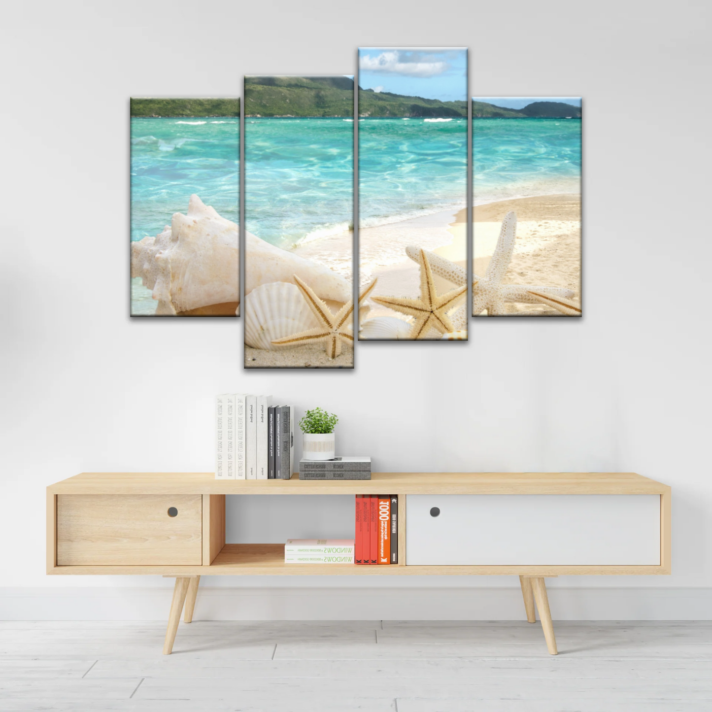 Shells On The Beach Tropical Ocean Landscape Picture Printing Canvas