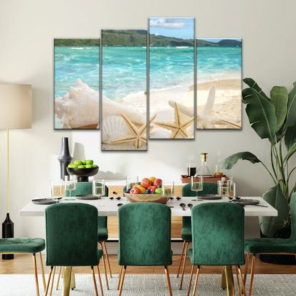 Shells On The Beach Tropical Ocean Landscape Picture Printing Canvas